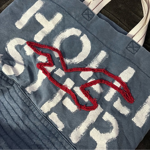 Y2K Hollister Blue Tote with Classic Red Bird Logo - Picture 2 of 7